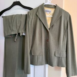 Danny & Nicole Two Piece Light Olive Pantsuit